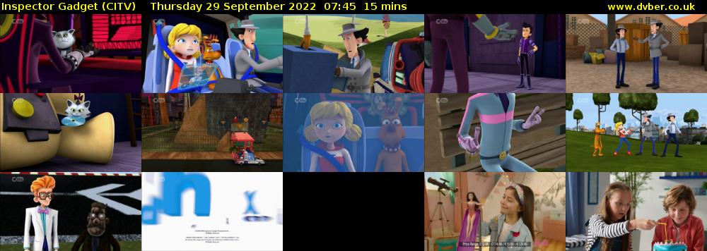 Inspector Gadget (CITV) Thursday 29 September 2022 07:45 - 08:00