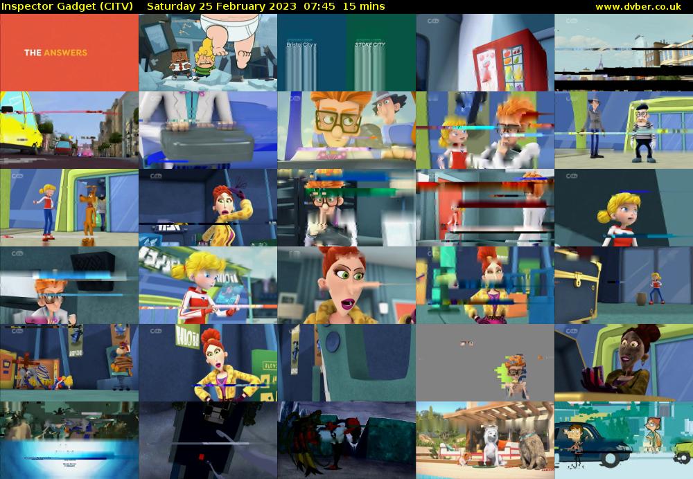 Inspector Gadget (CITV) Saturday 25 February 2023 07:45 - 08:00