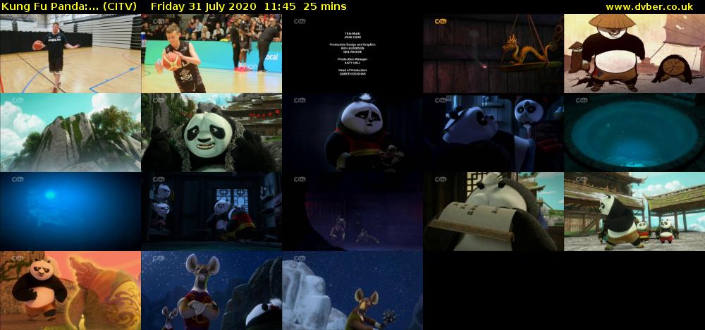 Kung Fu Panda:... (CITV) Friday 31 July 2020 11:45 - 12:10