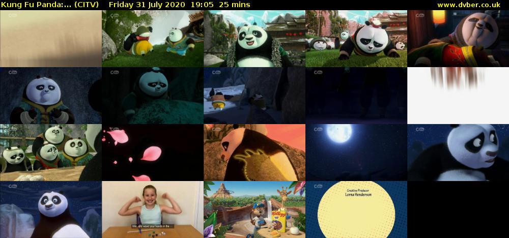 Kung Fu Panda:... (CITV) Friday 31 July 2020 19:05 - 19:30