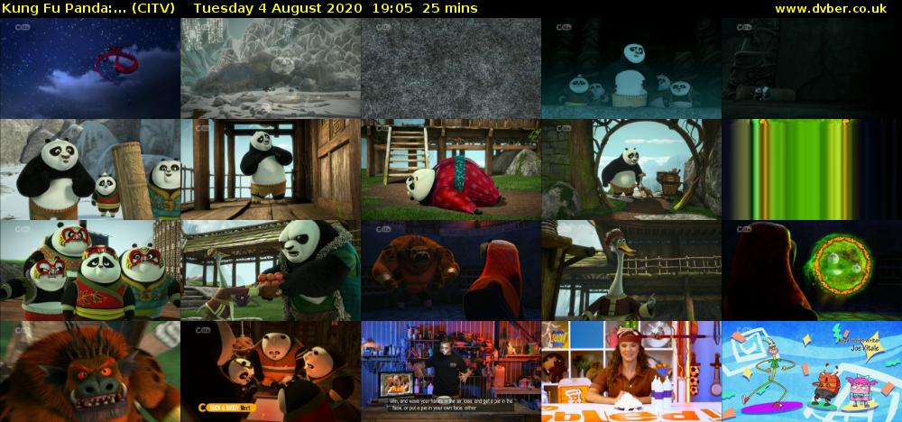 Kung Fu Panda:... (CITV) Tuesday 4 August 2020 19:05 - 19:30
