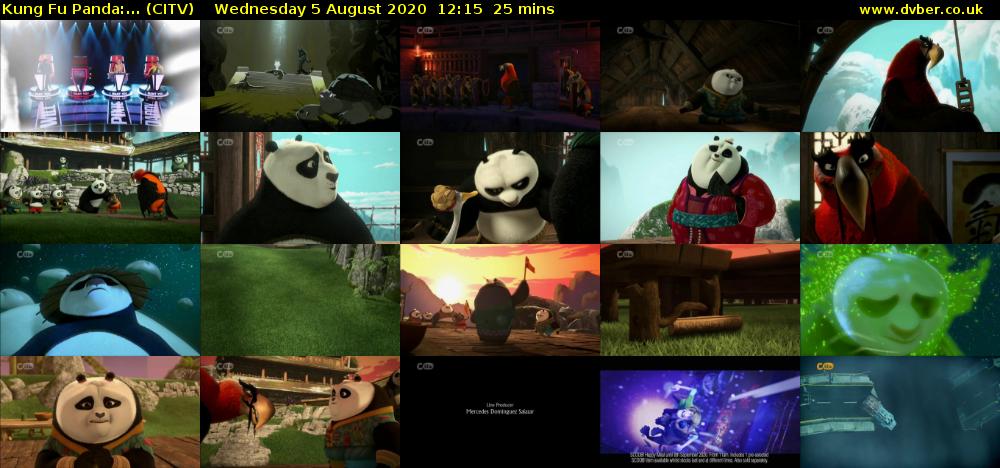 Kung Fu Panda:... (CITV) Wednesday 5 August 2020 12:15 - 12:40