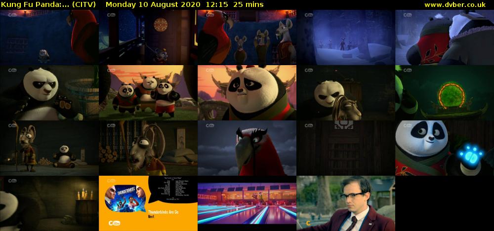 Kung Fu Panda:... (CITV) Monday 10 August 2020 12:15 - 12:40