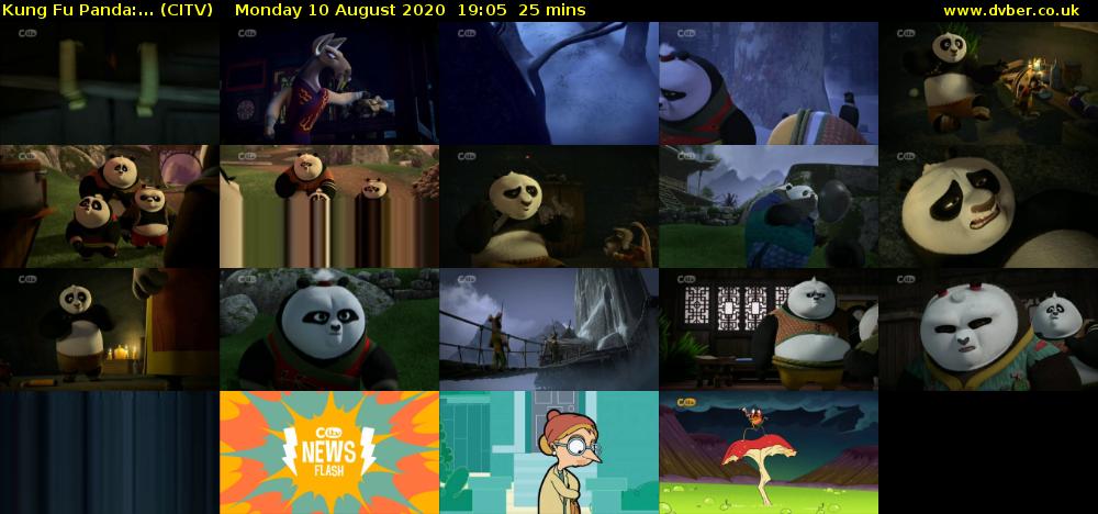 Kung Fu Panda:... (CITV) Monday 10 August 2020 19:05 - 19:30