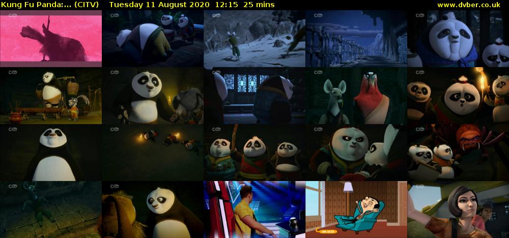 Kung Fu Panda:... (CITV) Tuesday 11 August 2020 12:15 - 12:40