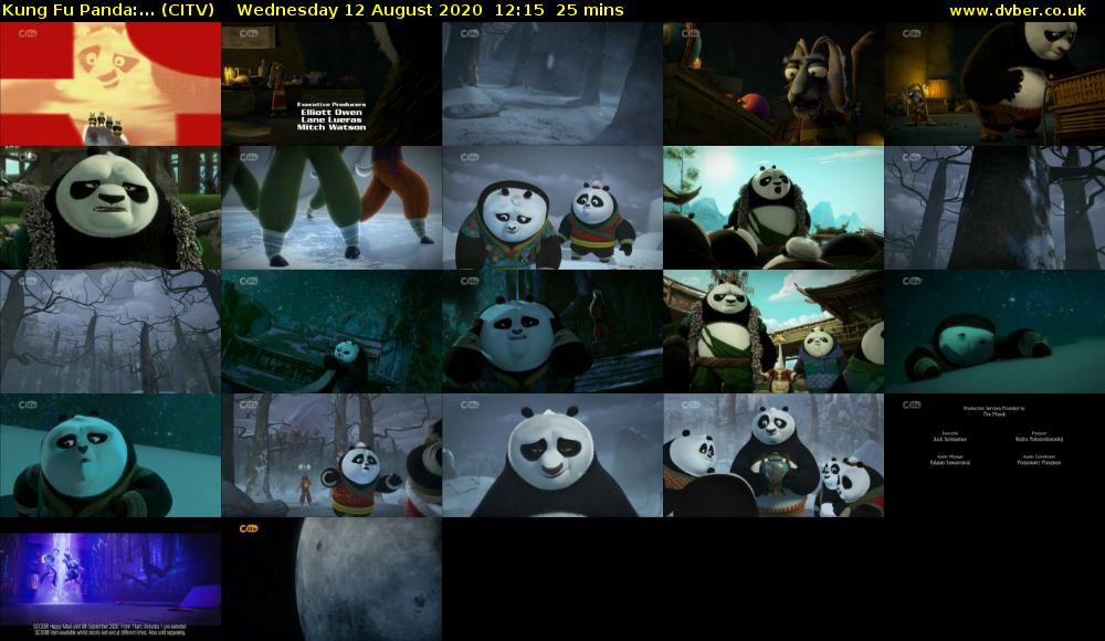 Kung Fu Panda:... (CITV) Wednesday 12 August 2020 12:15 - 12:40