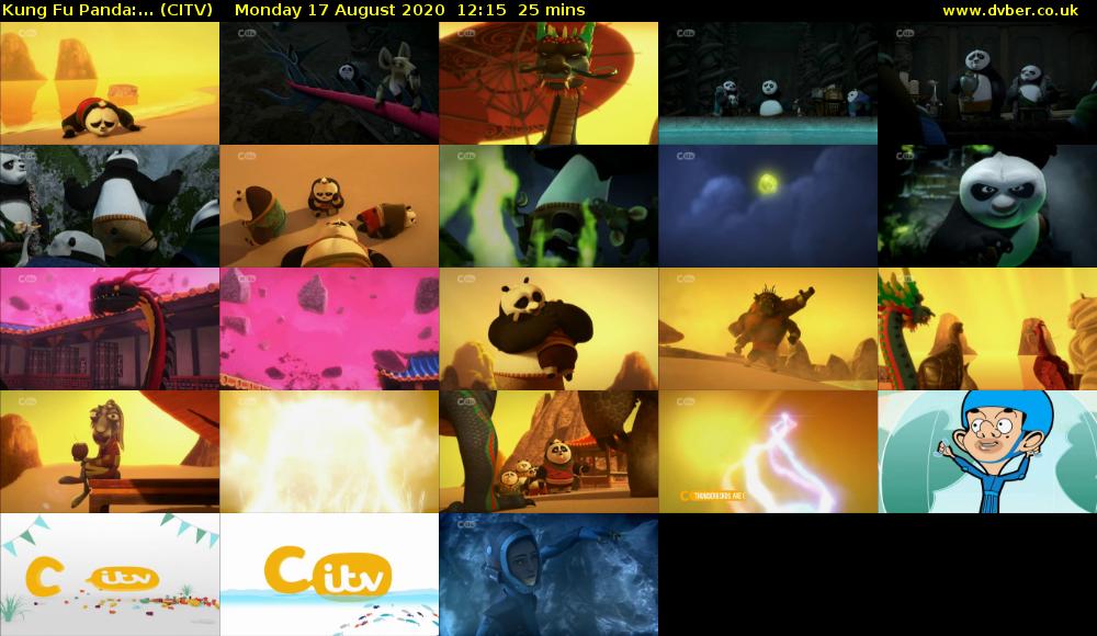 Kung Fu Panda:... (CITV) Monday 17 August 2020 12:15 - 12:40