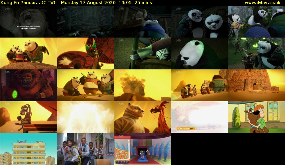 Kung Fu Panda:... (CITV) Monday 17 August 2020 19:05 - 19:30