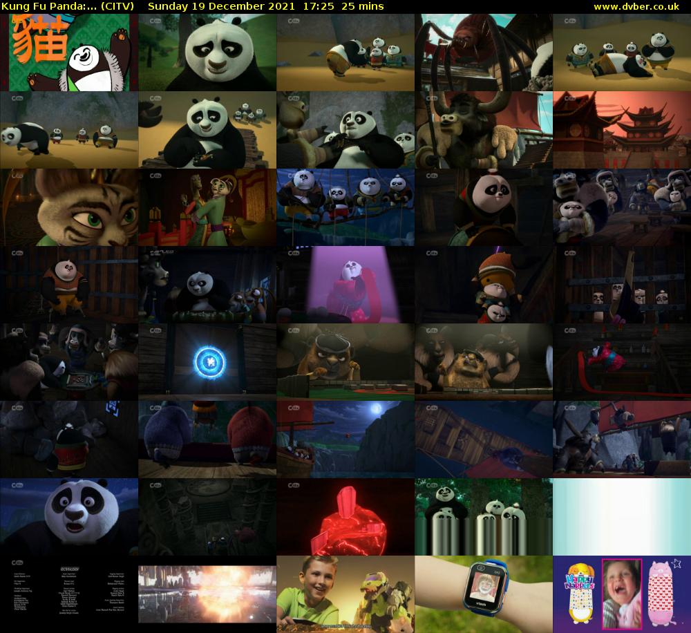 Kung Fu Panda:... (CITV) Sunday 19 December 2021 17:25 - 17:50