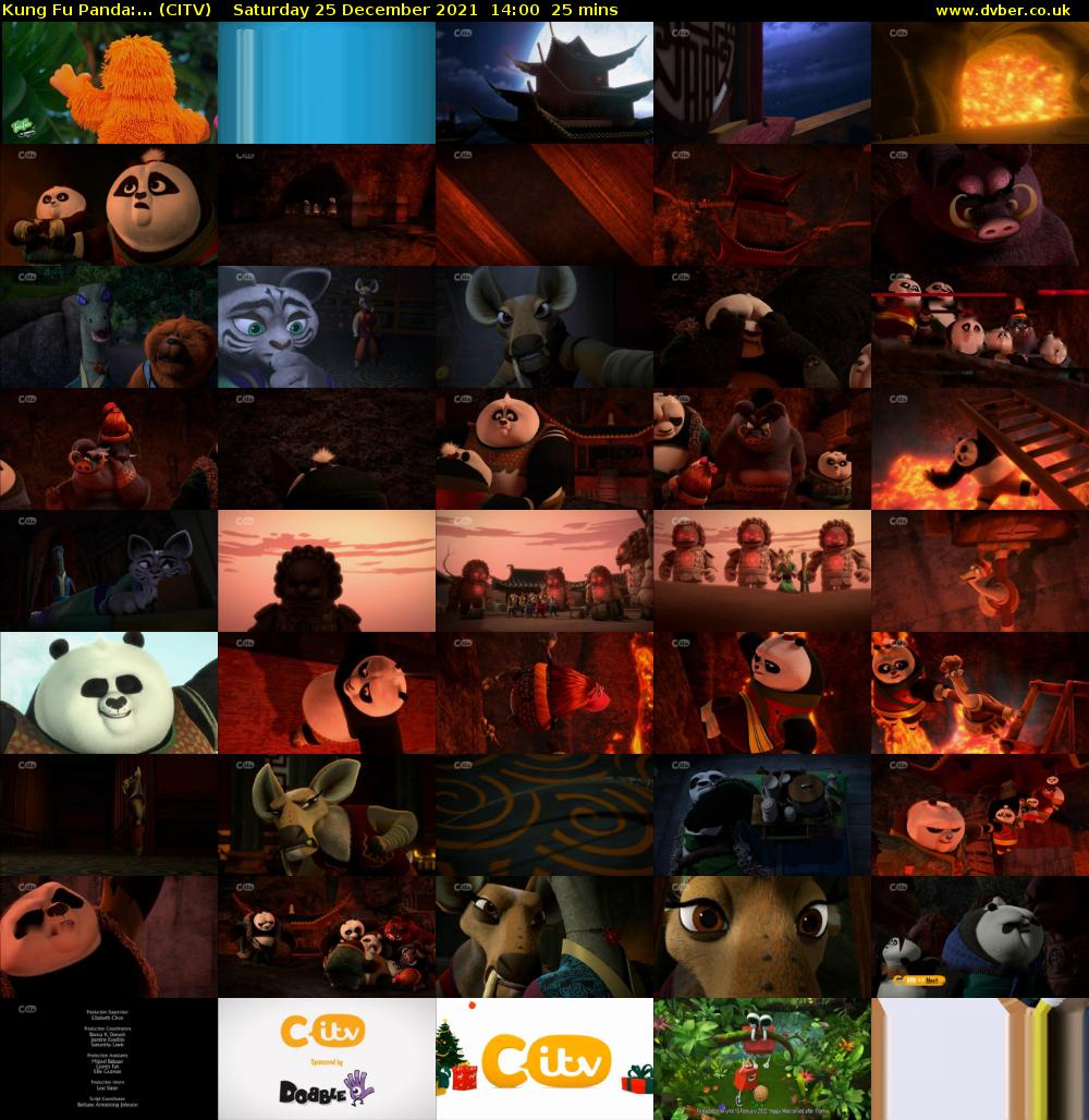 Kung Fu Panda:... (CITV) Saturday 25 December 2021 14:00 - 14:25