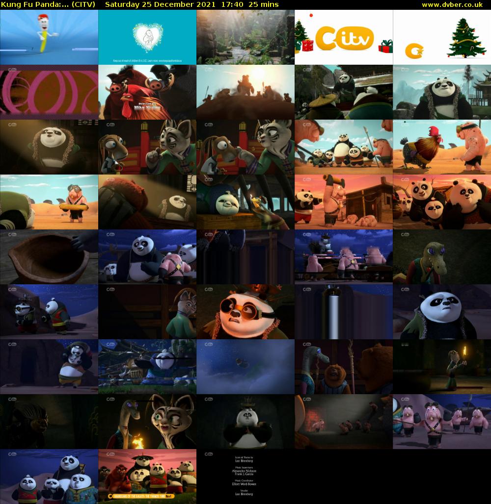 Kung Fu Panda:... (CITV) Saturday 25 December 2021 17:40 - 18:05