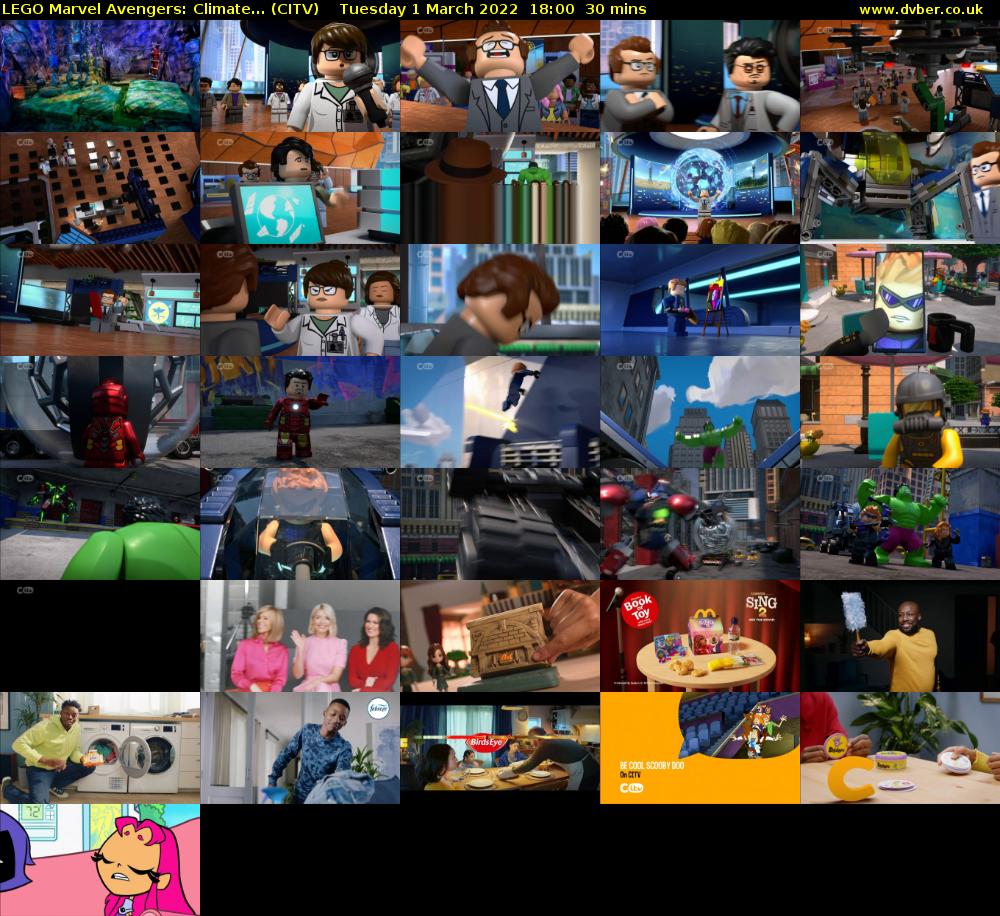 LEGO Marvel Avengers: Climate... (CITV) Tuesday 1 March 2022 18:00 - 18:30