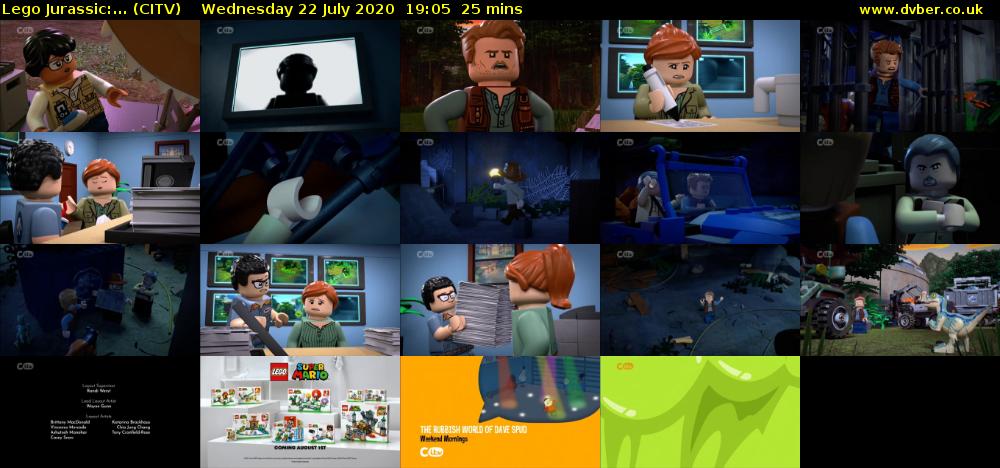 Lego Jurassic:... (CITV) Wednesday 22 July 2020 19:05 - 19:30