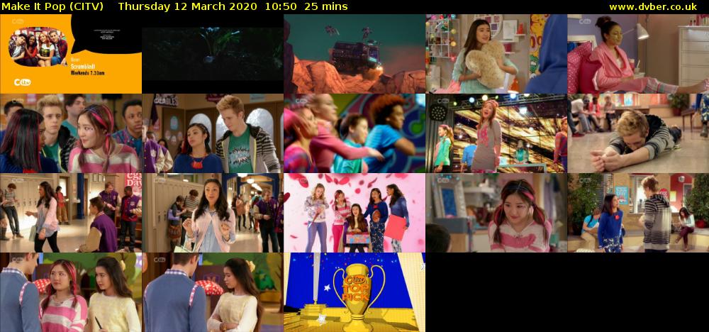 Make It Pop (CITV) Thursday 12 March 2020 10:50 - 11:15