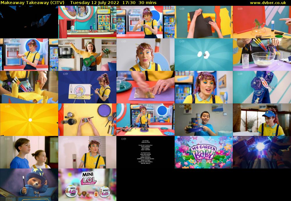 Makeaway Takeaway (CITV) Tuesday 12 July 2022 17:30 - 18:00
