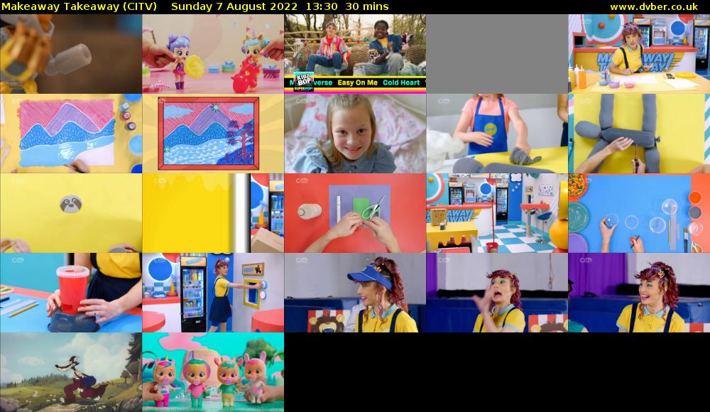 Makeaway Takeaway (CITV) Sunday 7 August 2022 13:30 - 14:00