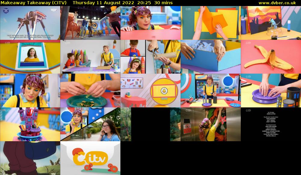 Makeaway Takeaway (CITV) Thursday 11 August 2022 20:25 - 20:55