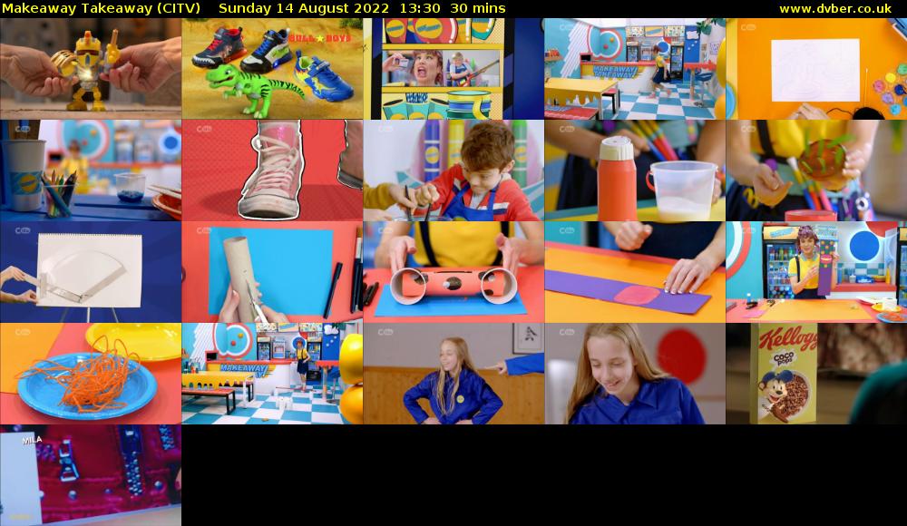 Makeaway Takeaway (CITV) Sunday 14 August 2022 13:30 - 14:00