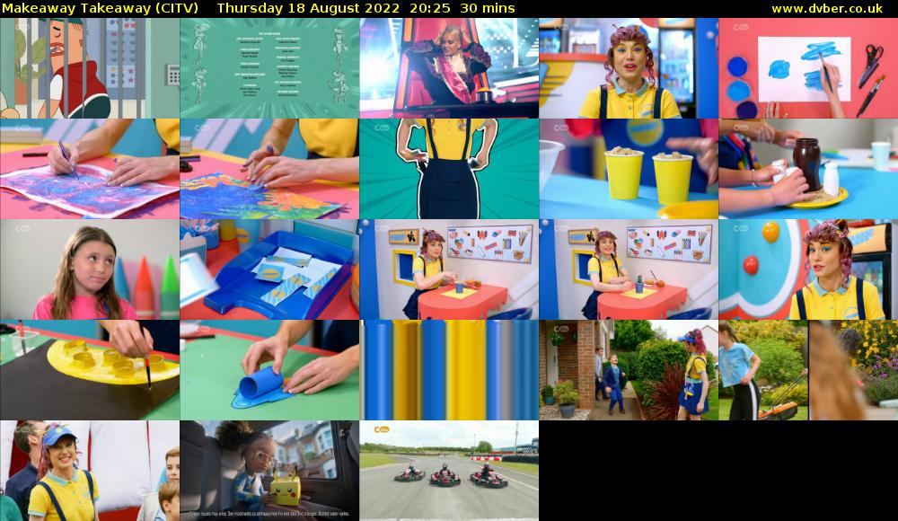 Makeaway Takeaway (CITV) Thursday 18 August 2022 20:25 - 20:55