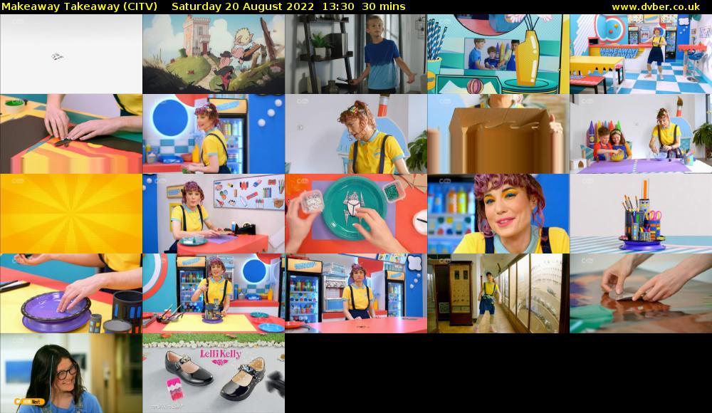 Makeaway Takeaway (CITV) Saturday 20 August 2022 13:30 - 14:00