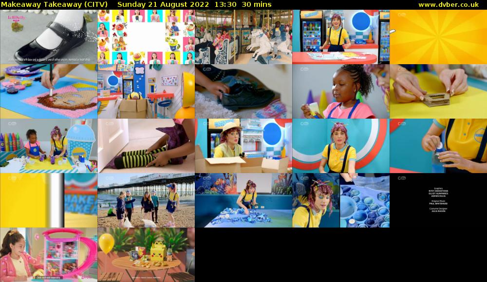 Makeaway Takeaway (CITV) Sunday 21 August 2022 13:30 - 14:00