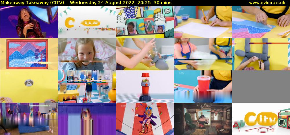 Makeaway Takeaway (CITV) Wednesday 24 August 2022 20:25 - 20:55