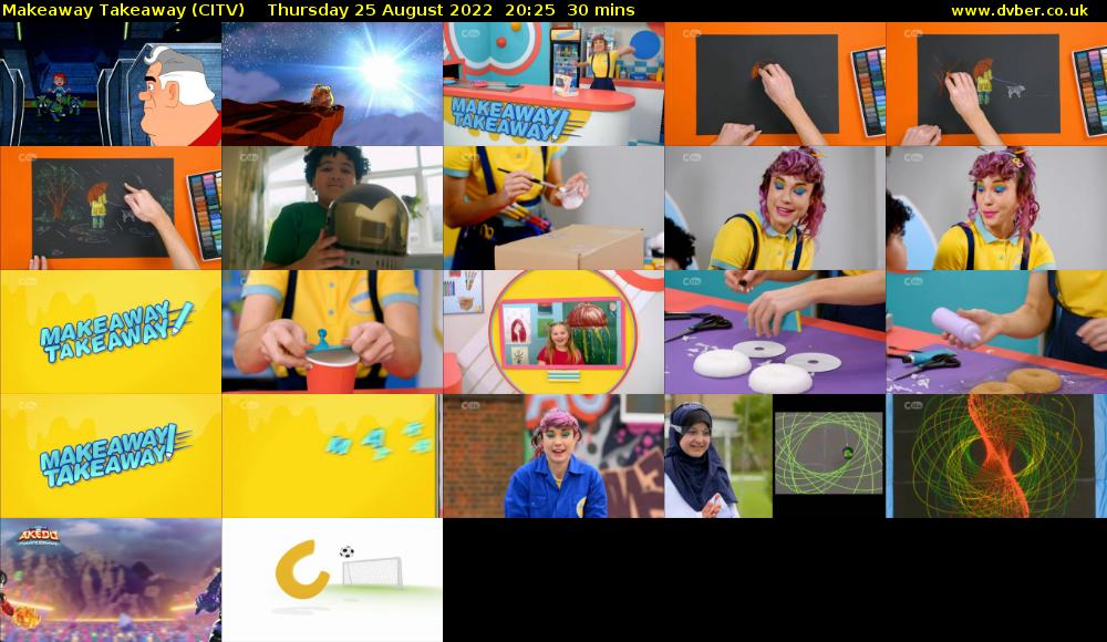 Makeaway Takeaway (CITV) Thursday 25 August 2022 20:25 - 20:55