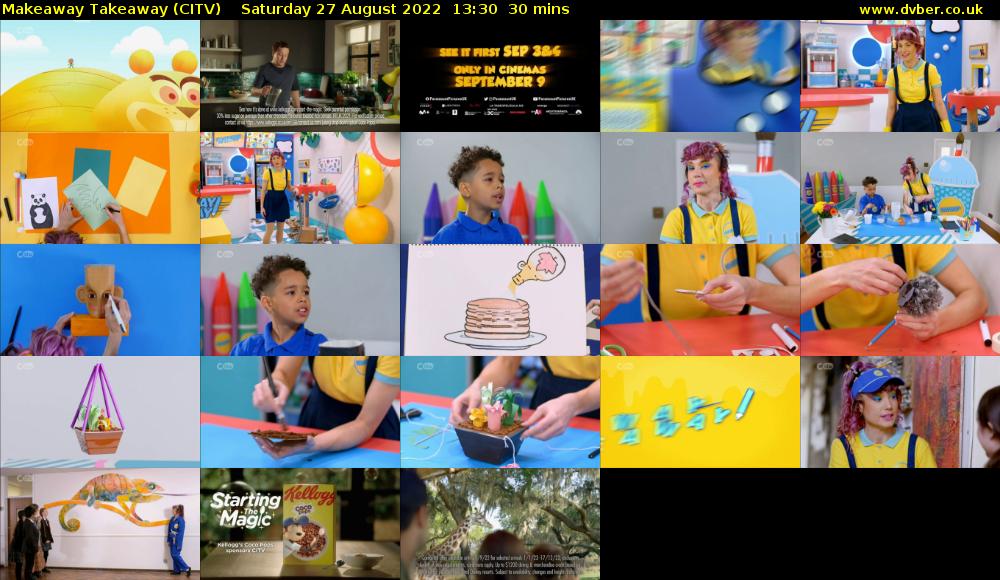 Makeaway Takeaway (CITV) Saturday 27 August 2022 13:30 - 14:00
