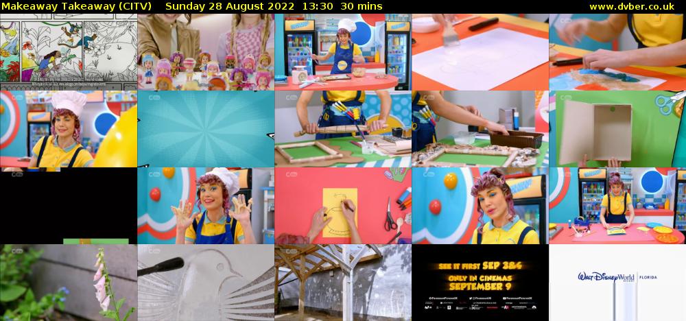 Makeaway Takeaway (CITV) Sunday 28 August 2022 13:30 - 14:00