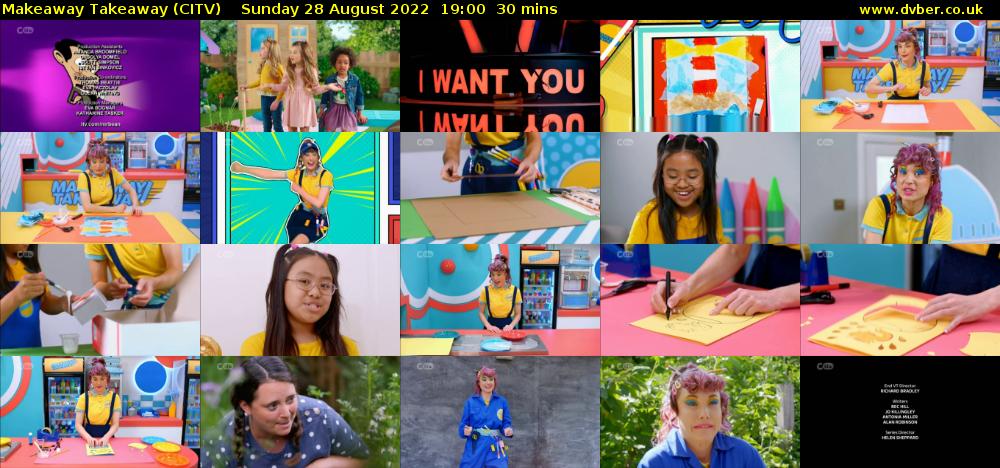 Makeaway Takeaway (CITV) Sunday 28 August 2022 19:00 - 19:30