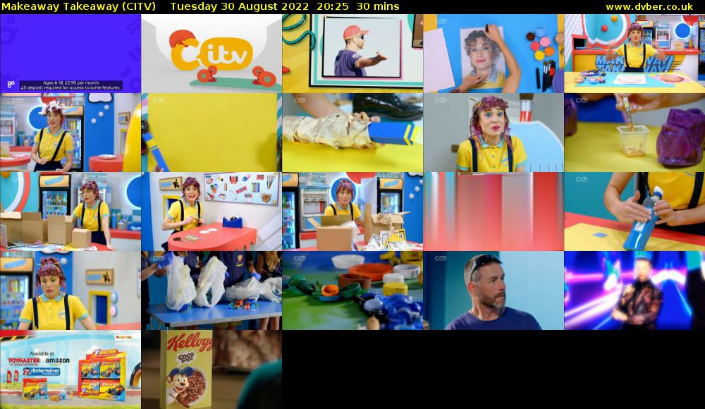 Makeaway Takeaway (CITV) Tuesday 30 August 2022 20:25 - 20:55