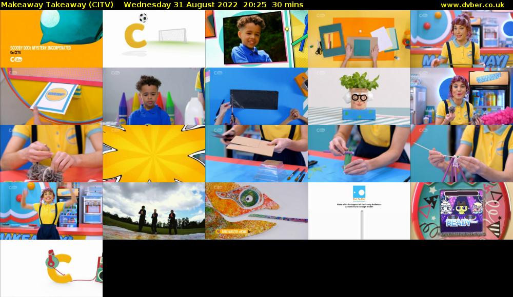 Makeaway Takeaway (CITV) Wednesday 31 August 2022 20:25 - 20:55