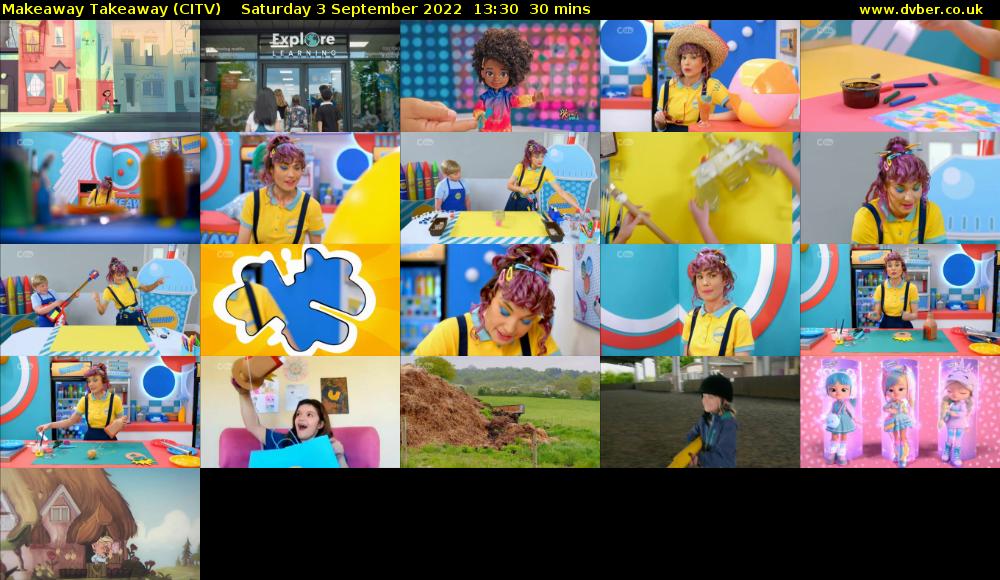 Makeaway Takeaway (CITV) Saturday 3 September 2022 13:30 - 14:00