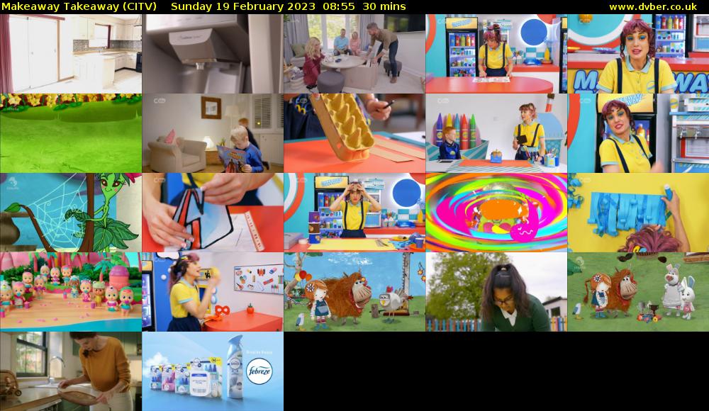 Makeaway Takeaway (CITV) Sunday 19 February 2023 08:55 - 09:25