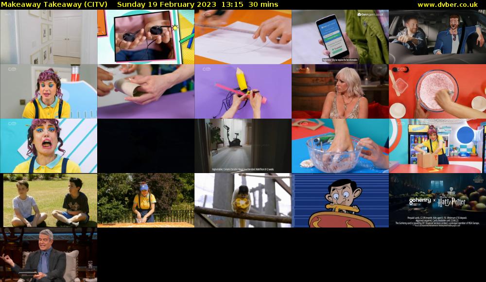 Makeaway Takeaway (CITV) Sunday 19 February 2023 13:15 - 13:45