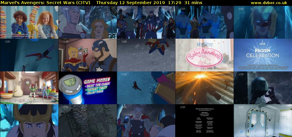 Marvel's Avengers: Secret Wars (CITV) Thursday 12 September 2019 17:29 - 18:00