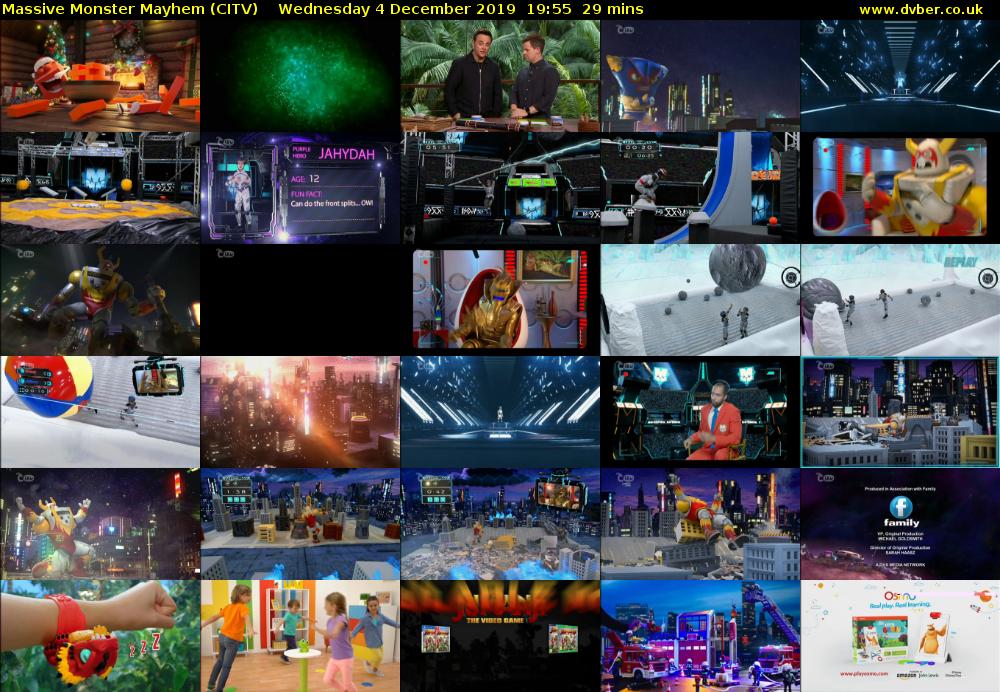 Massive Monster Mayhem (CITV) Wednesday 4 December 2019 19:55 - 20:24