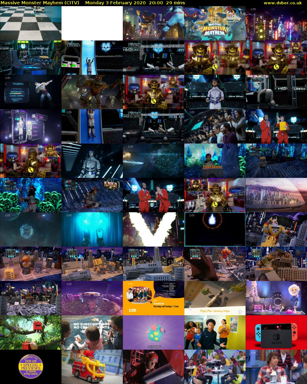 Massive Monster Mayhem (CITV) Monday 3 February 2020 20:00 - 20:29
