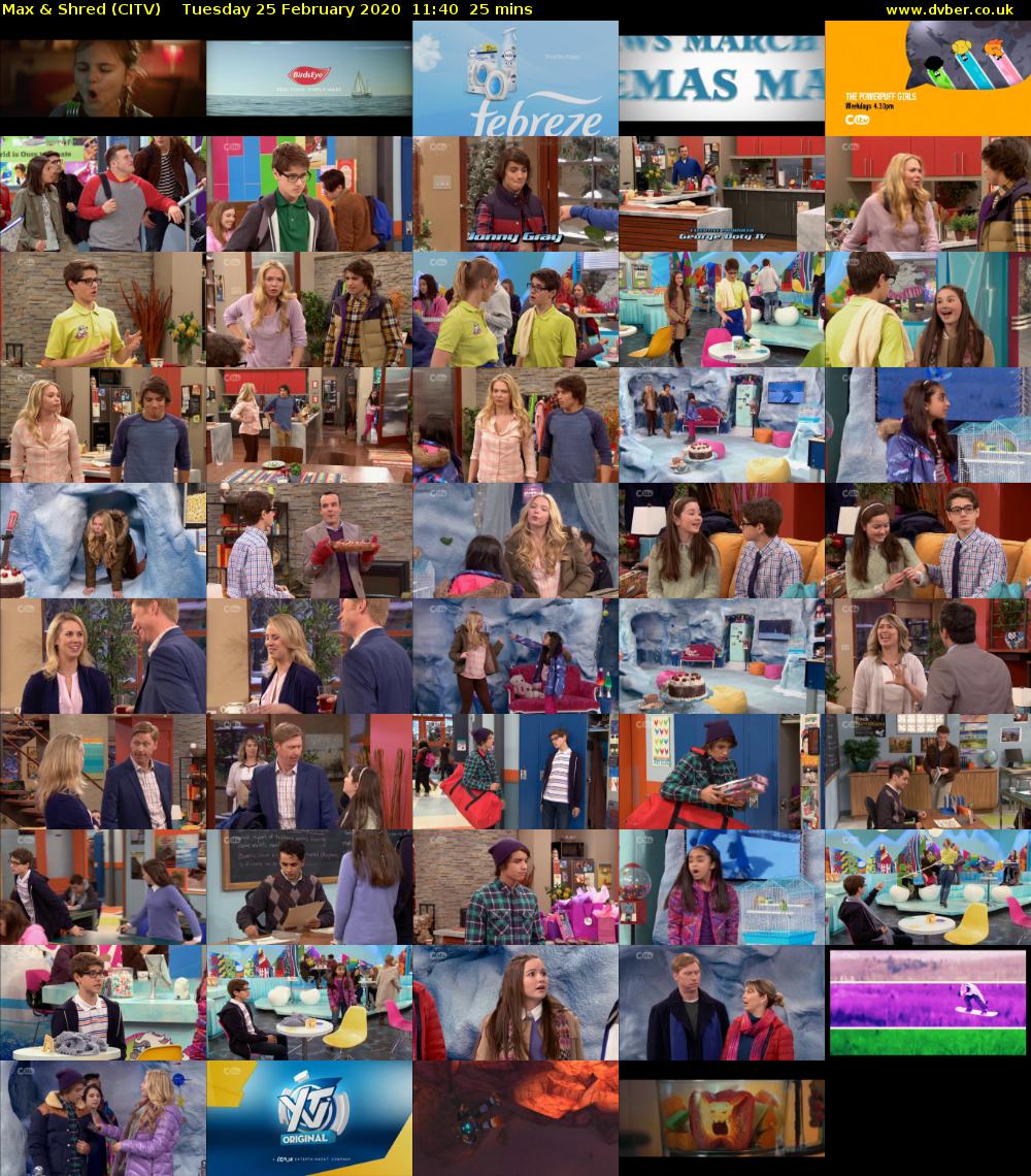 Max & Shred (CITV) Tuesday 25 February 2020 11:40 - 12:05