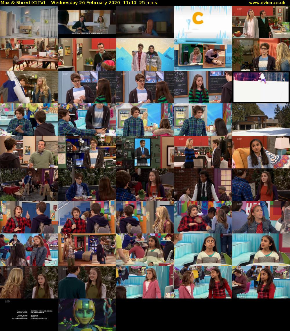 Max & Shred (CITV) Wednesday 26 February 2020 11:40 - 12:05