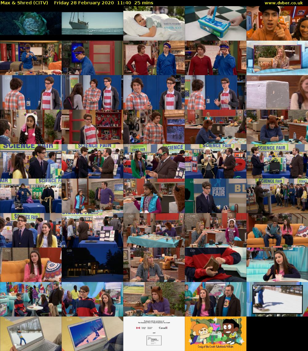 Max & Shred (CITV) Friday 28 February 2020 11:40 - 12:05