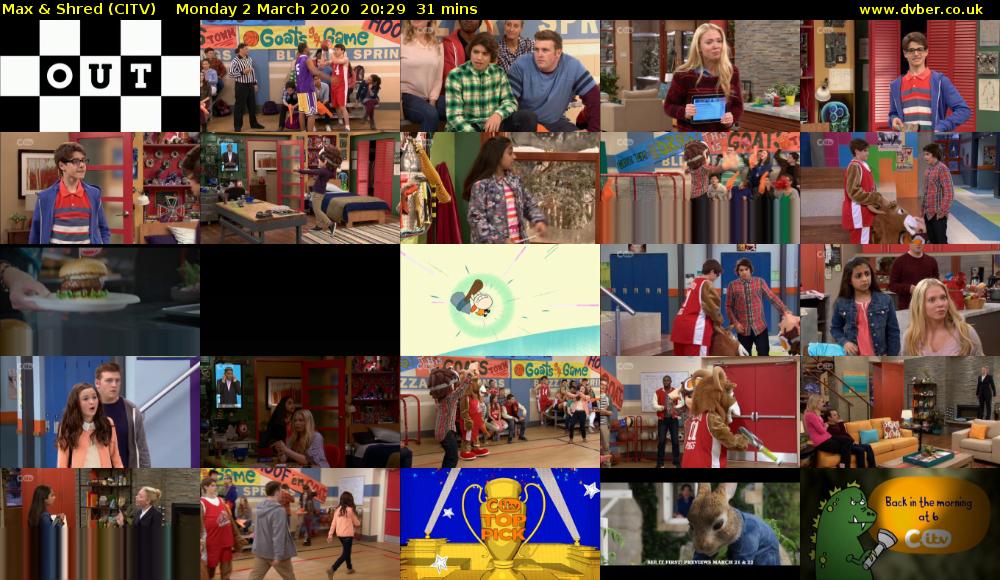 Max & Shred (CITV) Monday 2 March 2020 20:29 - 21:00