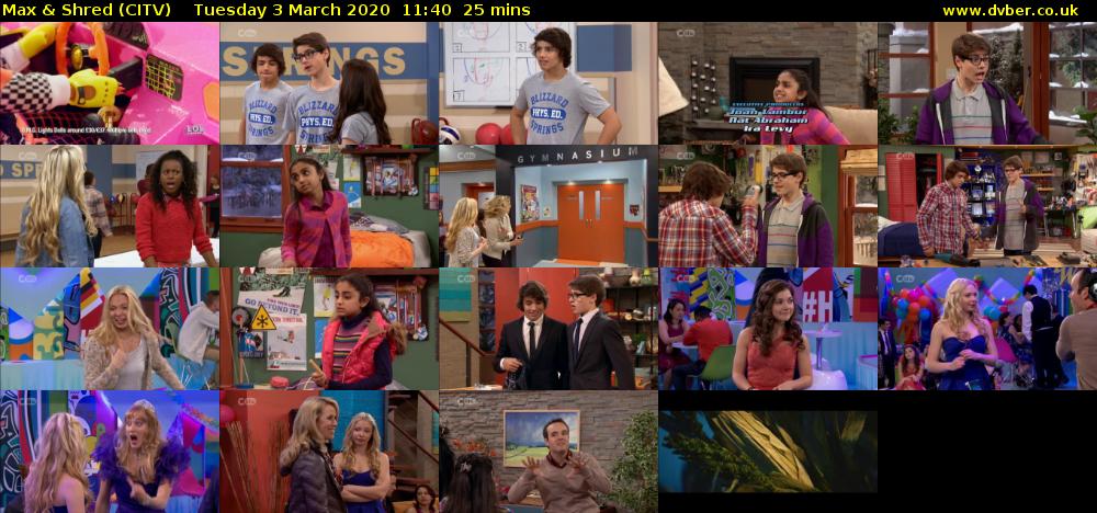 Max & Shred (CITV) Tuesday 3 March 2020 11:40 - 12:05