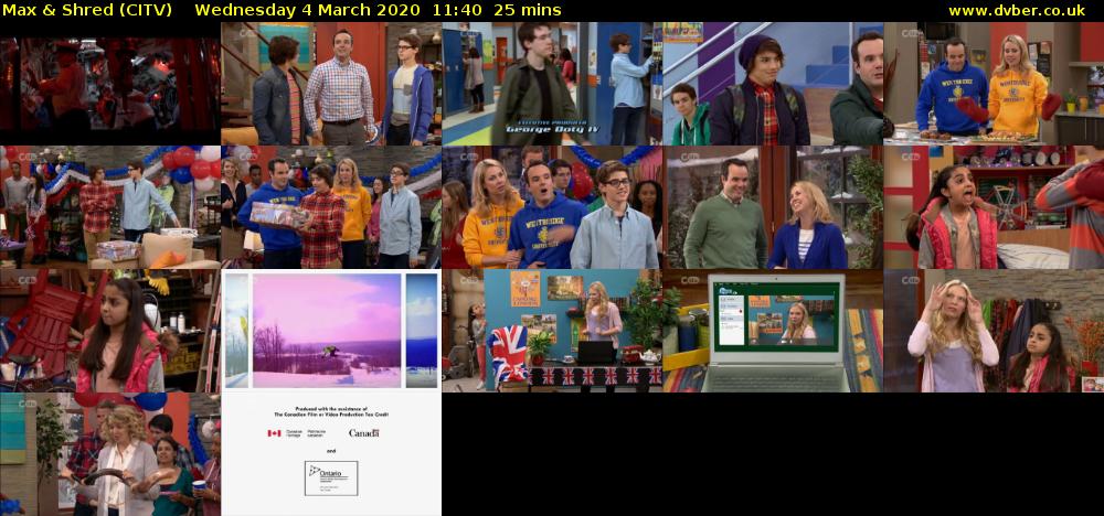 Max & Shred (CITV) Wednesday 4 March 2020 11:40 - 12:05