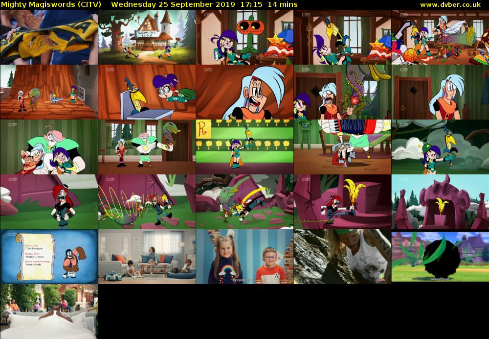 Mighty Magiswords (CITV) Wednesday 25 September 2019 17:15 - 17:29