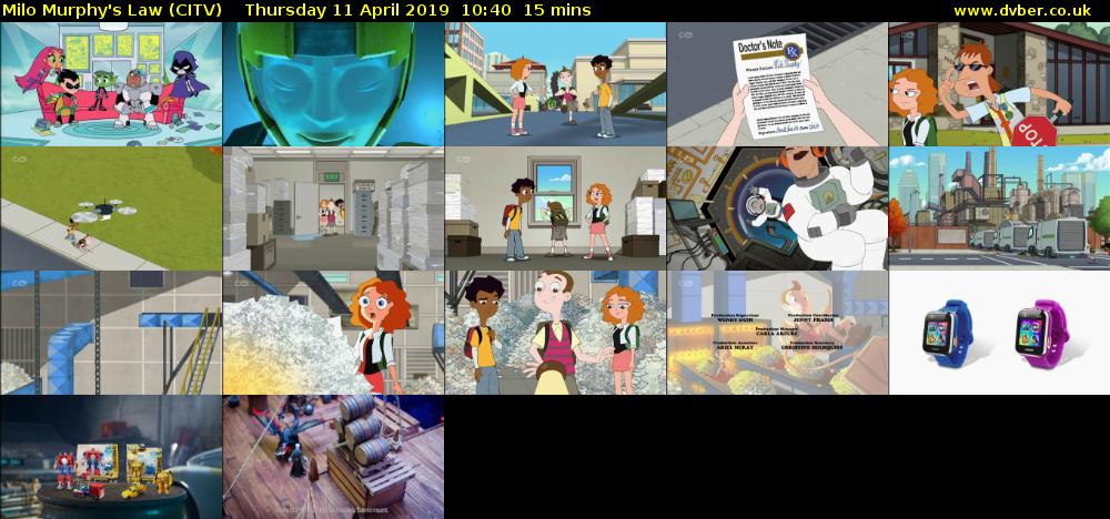 Milo Murphy's Law (CITV) Thursday 11 April 2019 10:40 - 10:55
