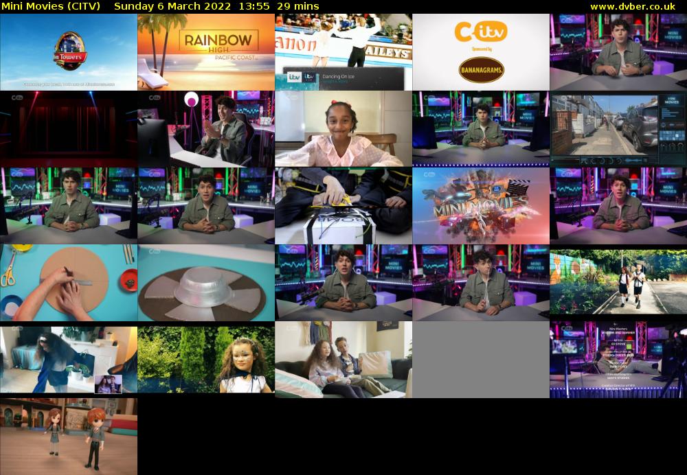 Mini Movies (CITV) Sunday 6 March 2022 13:55 - 14:24