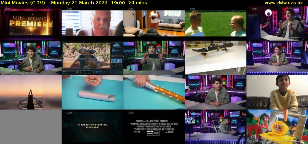 Mini Movies (CITV) Monday 21 March 2022 19:00 - 19:24