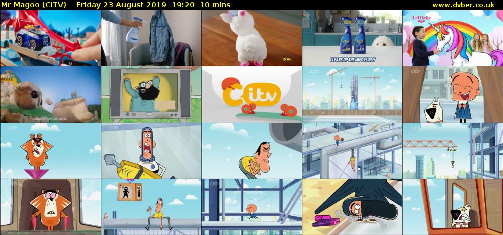 Mr Magoo (CITV) Friday 23 August 2019 19:20 - 19:30