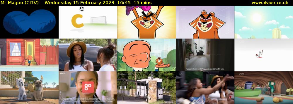 Mr Magoo (CITV) Wednesday 15 February 2023 16:45 - 17:00